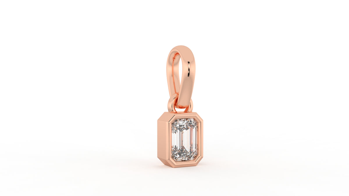 1 CTW Emerald Cut Diamond Solitaire Pendant Necklace
