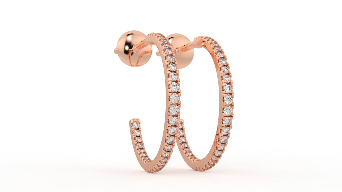 0.41 CTW Diamond Inside-Out Hoop Earrings