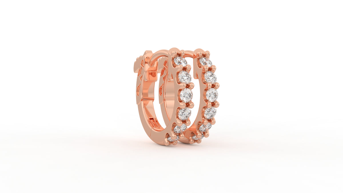0.18 CTW Diamond Huggie Hoop Earrings