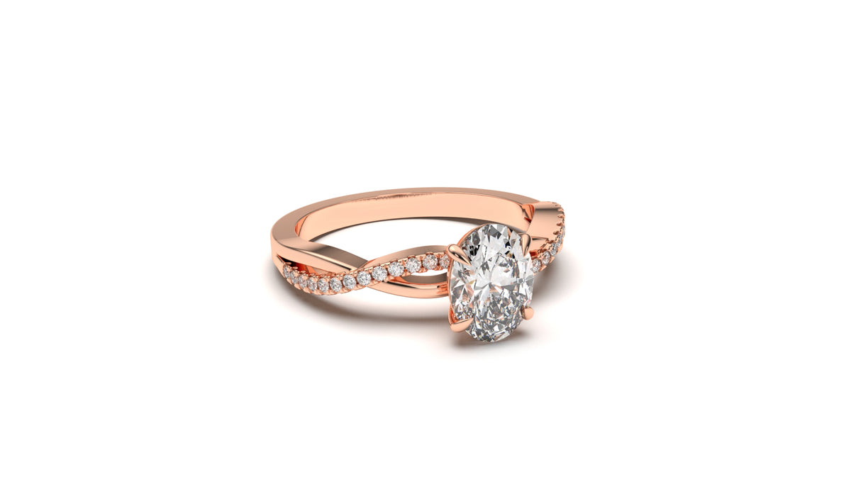 1.125 CTW Oval Diamond Split Shank Engagement Ring