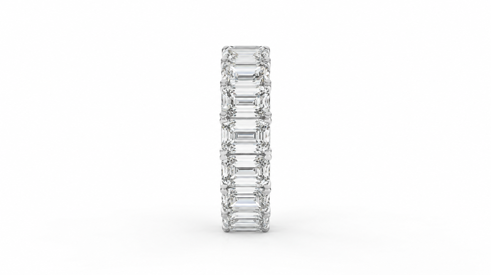 12 CTW Emerald Cut Diamond Eternity Wedding Band