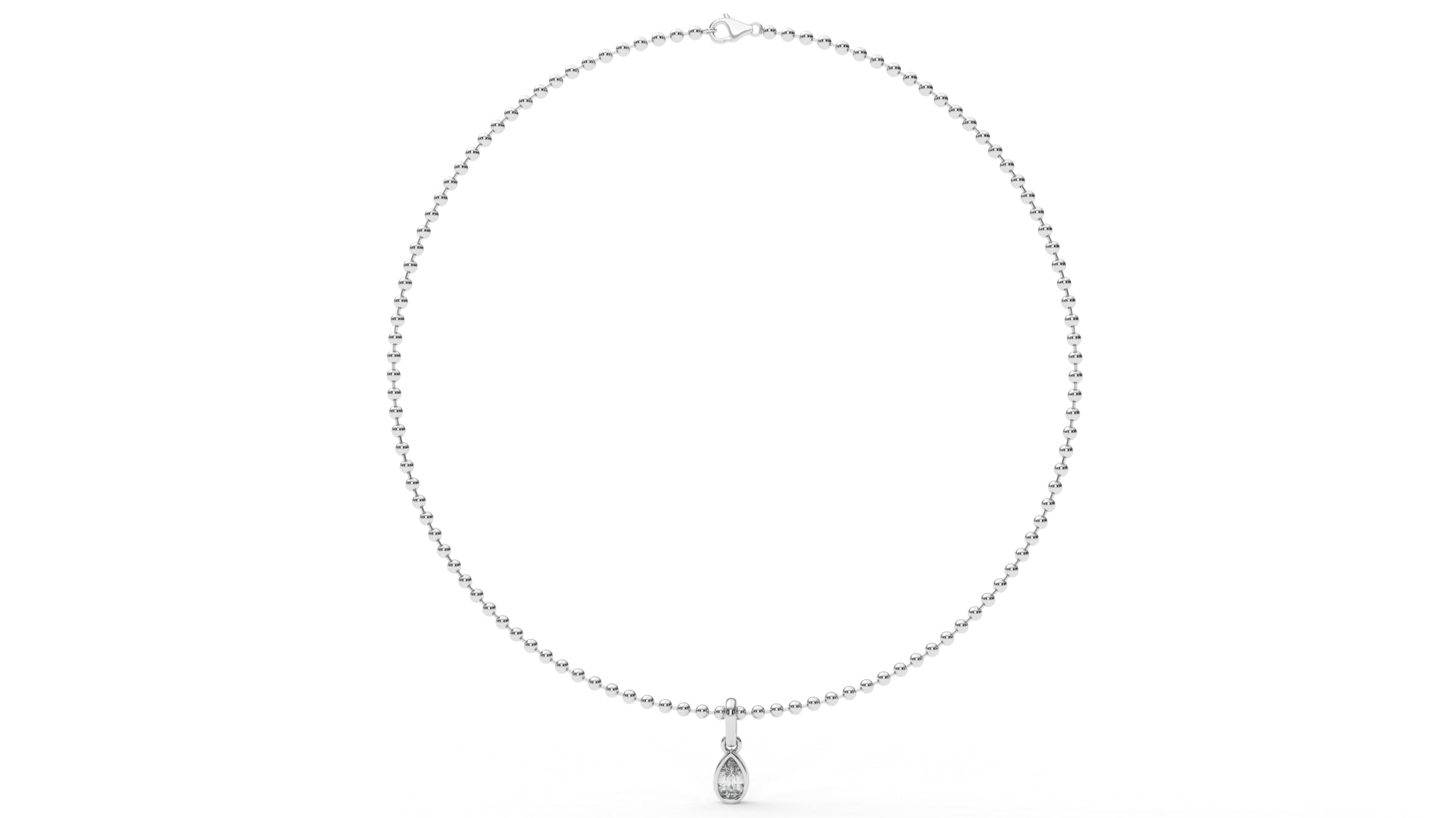 1 CTW Pear Cut Diamond Solitaire Pendant Necklace