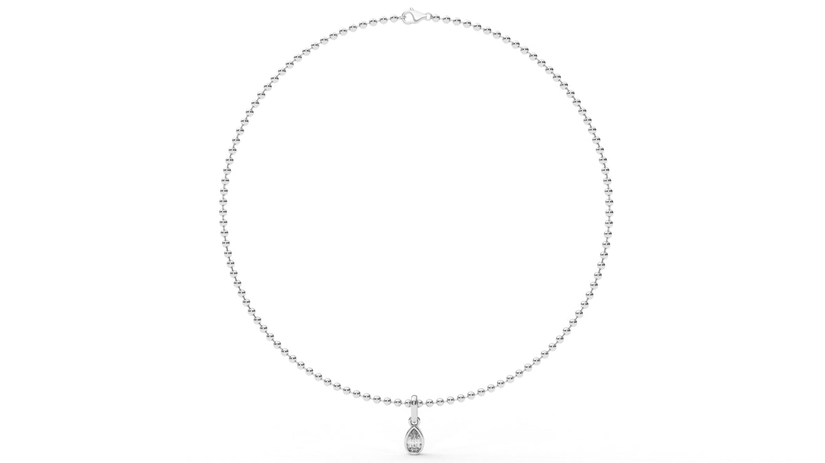 1 CTW Pear Cut Diamond Solitaire Pendant Necklace