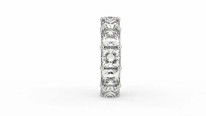 13 CTW Princess Cut Diamond Eternity Wedding Band - White Gold - Side View