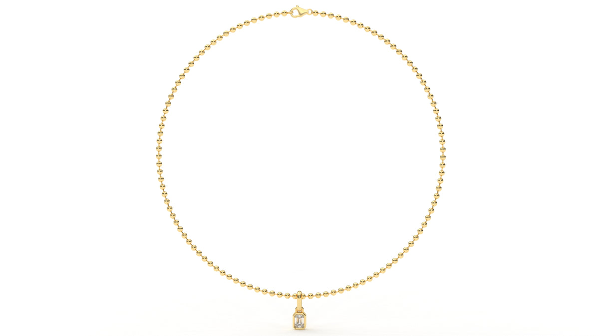 1 CTW Emerald Cut Diamond Solitaire Pendant Necklace
