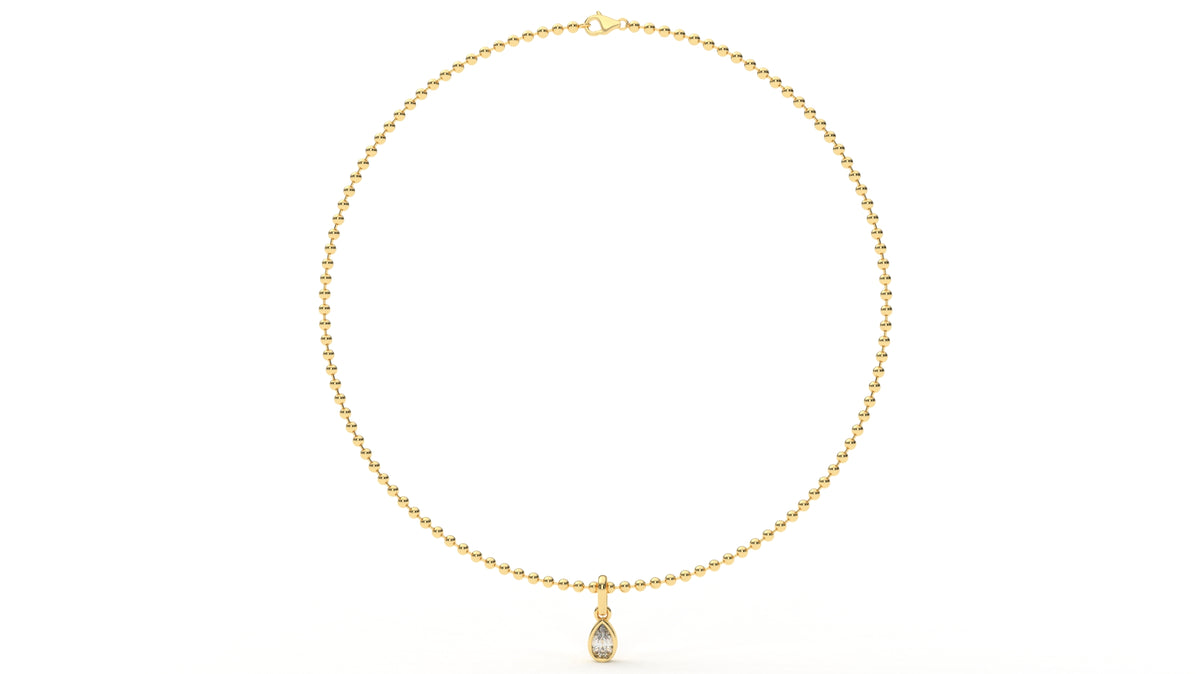 1 CTW Pear Cut Diamond Solitaire Pendant Necklace