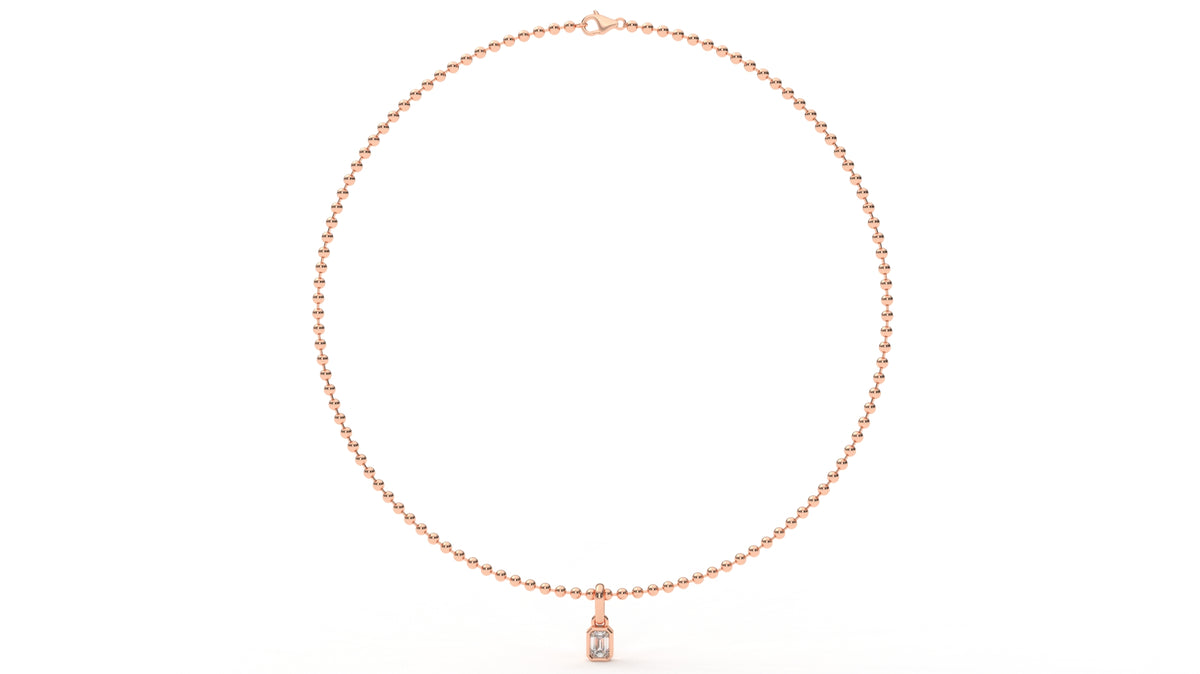 1 CTW Emerald Cut Diamond Solitaire Pendant Necklace