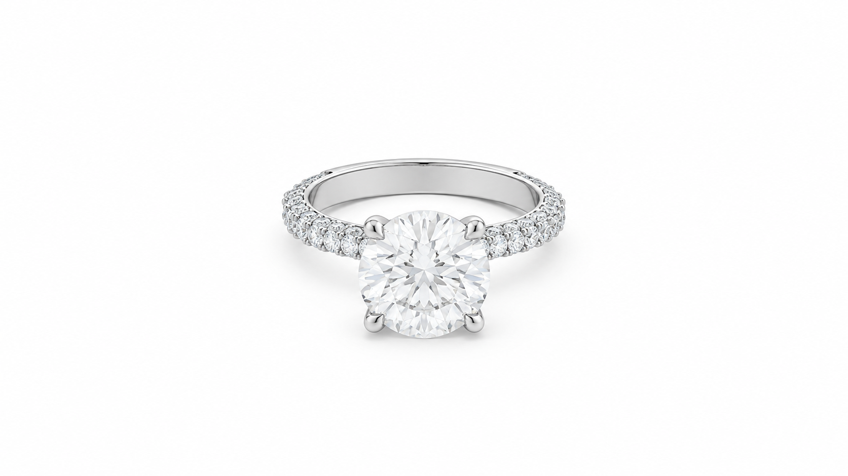 3.76 CTW Oval Diamond Pavé Engagement Ring
