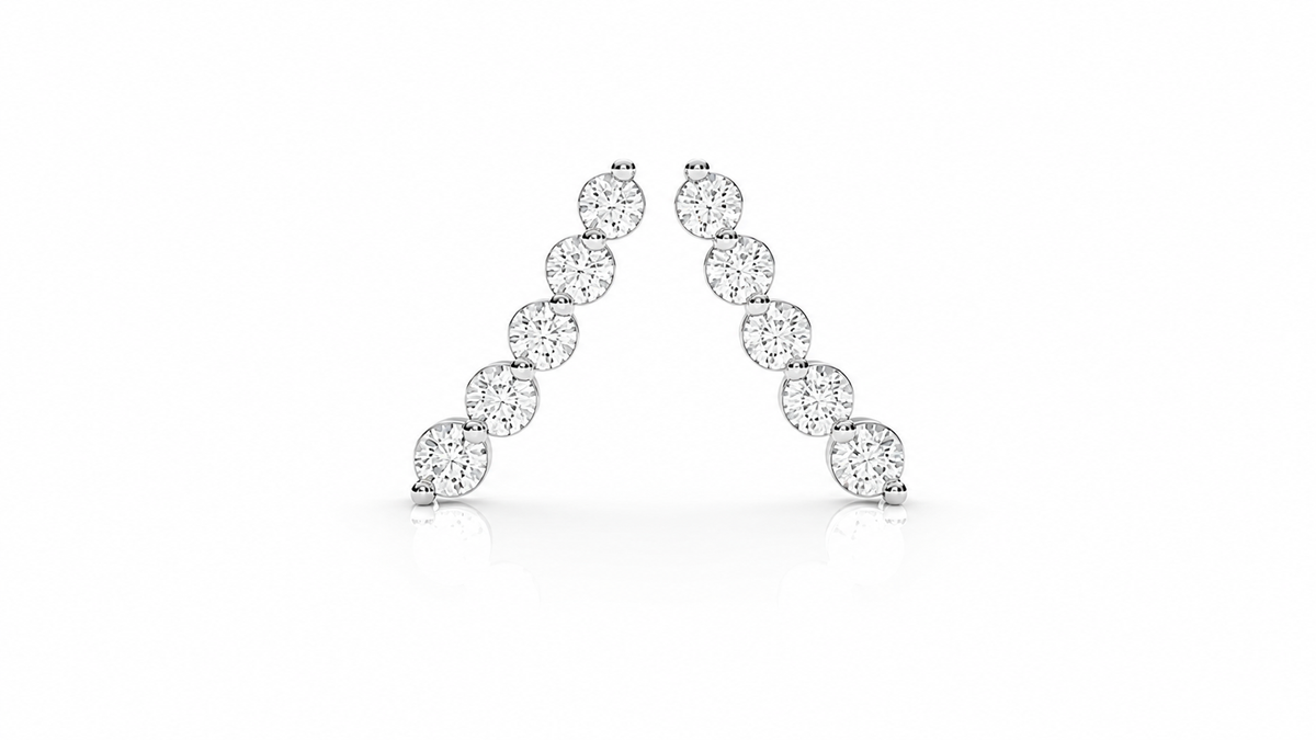 Graduated Diamond Climber Earrings – 0.58 CTW