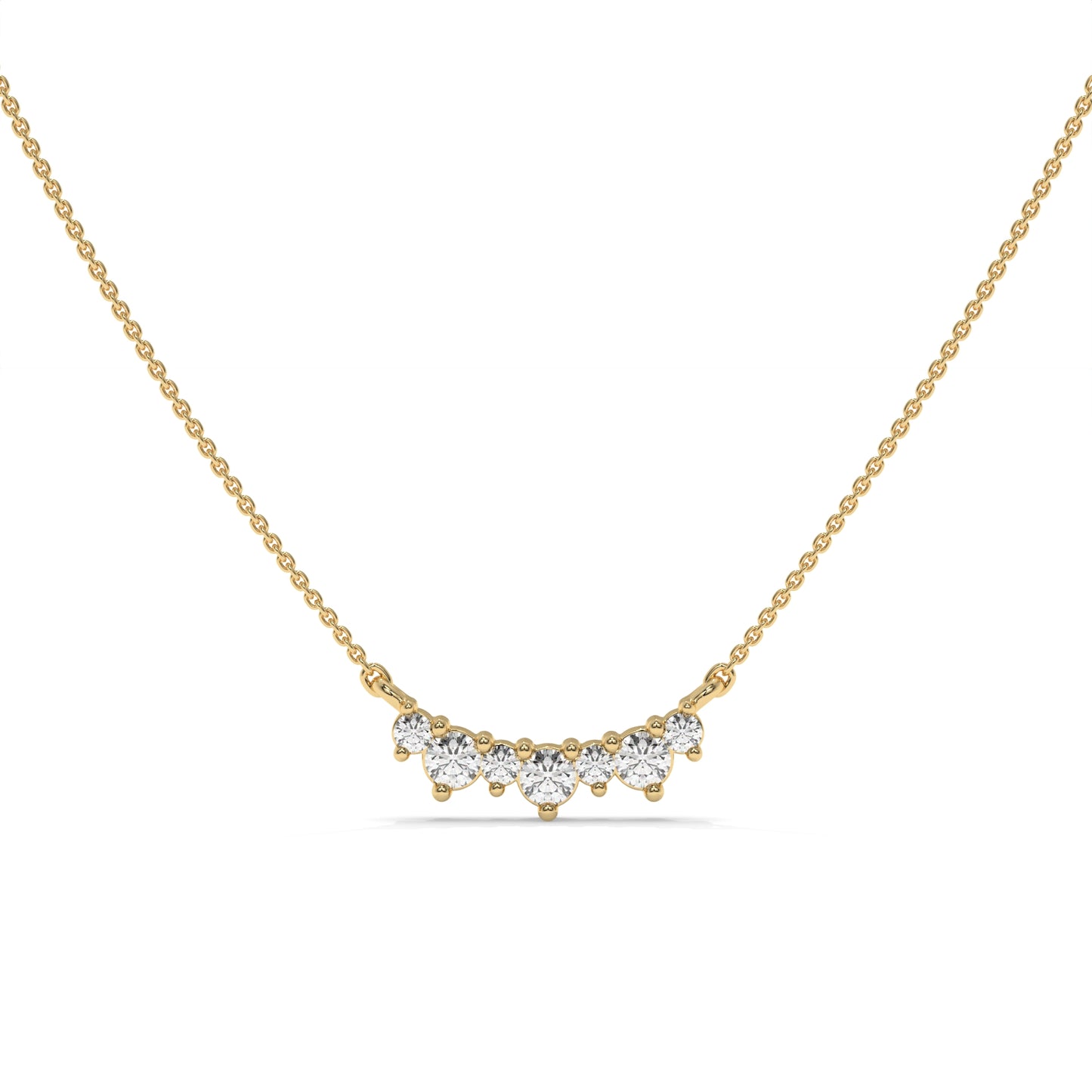 Dainty Diamond Wave Pendant Necklace – 0.17 CTW