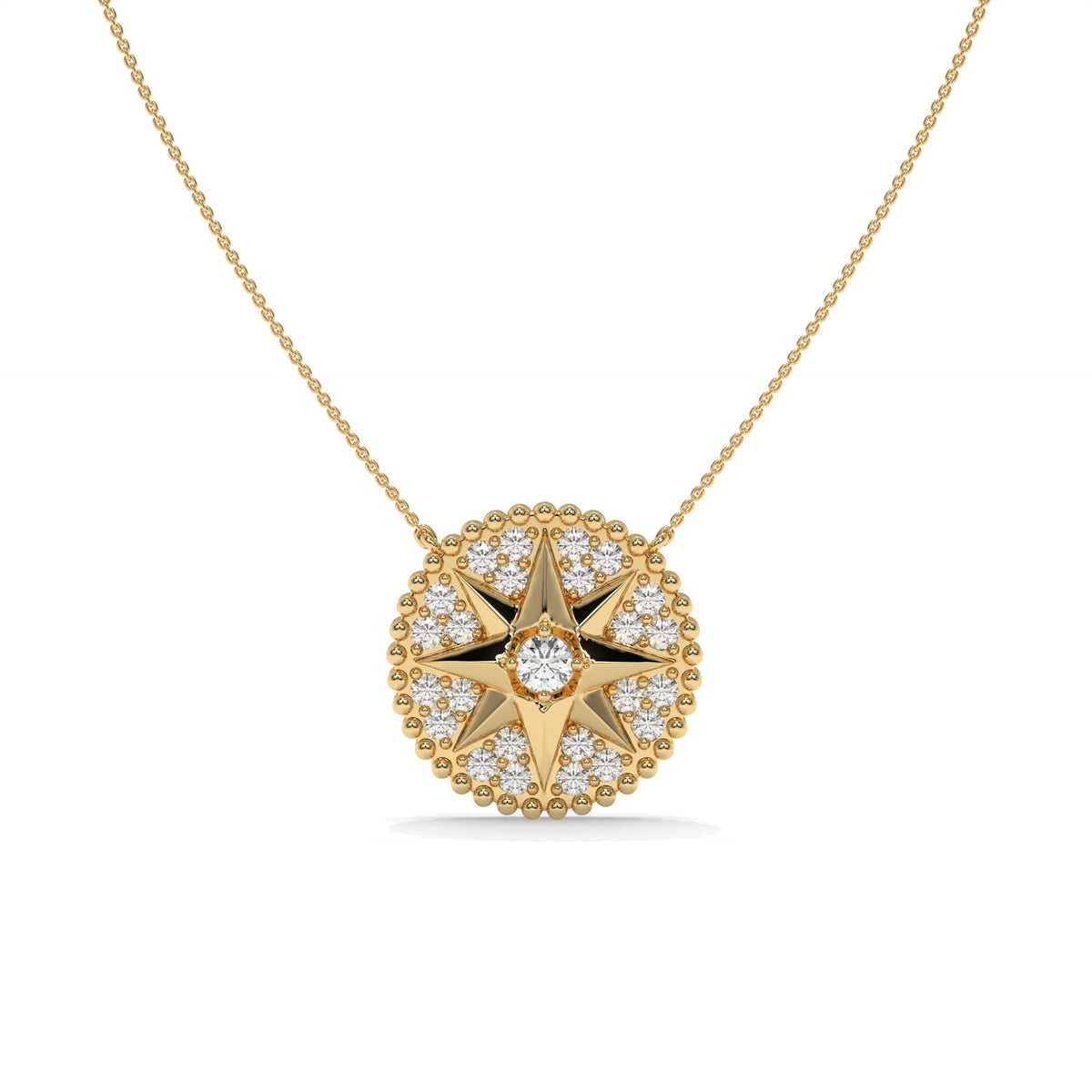0.62 CT Diamond Star Pendant Necklace