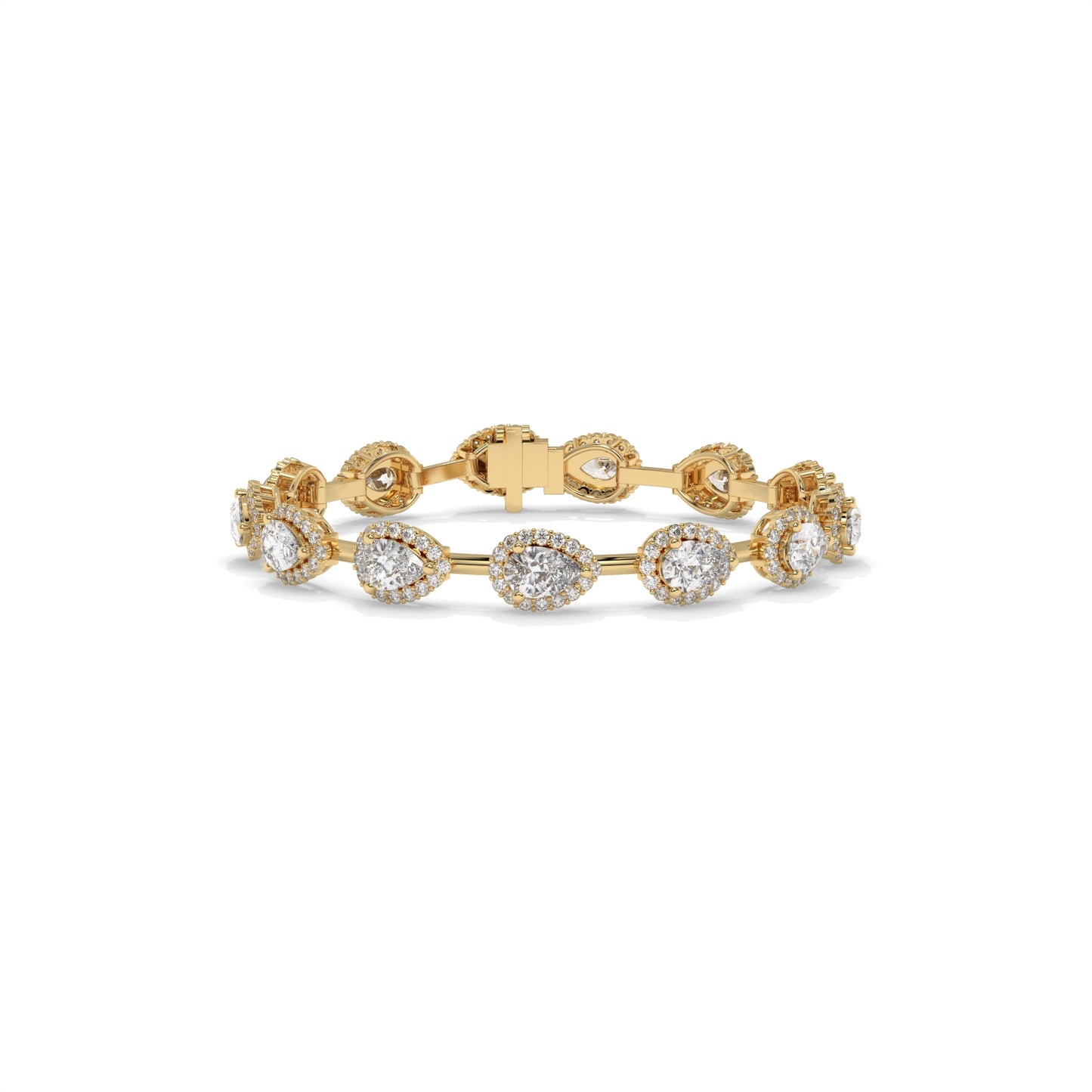 7.93 CTW  Diamond Floral Link Bracelet