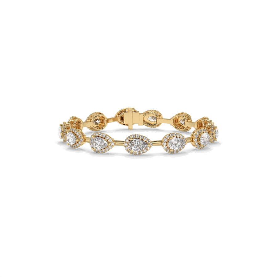7.93 CTW  Diamond Floral Link Bracelet