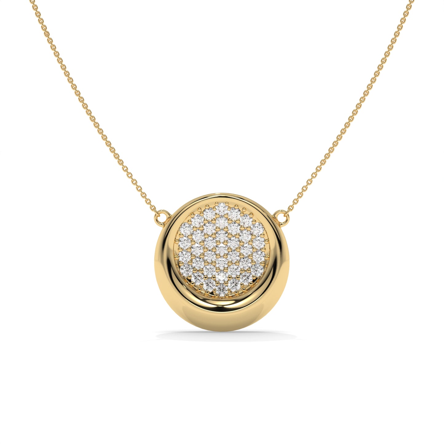 Round Cluster Diamond Pendant Necklace – 0.56 CTW