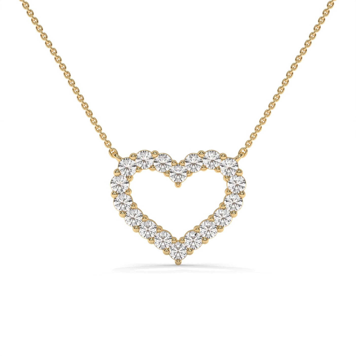 1.03 CTW Open Heart Pendant Necklace