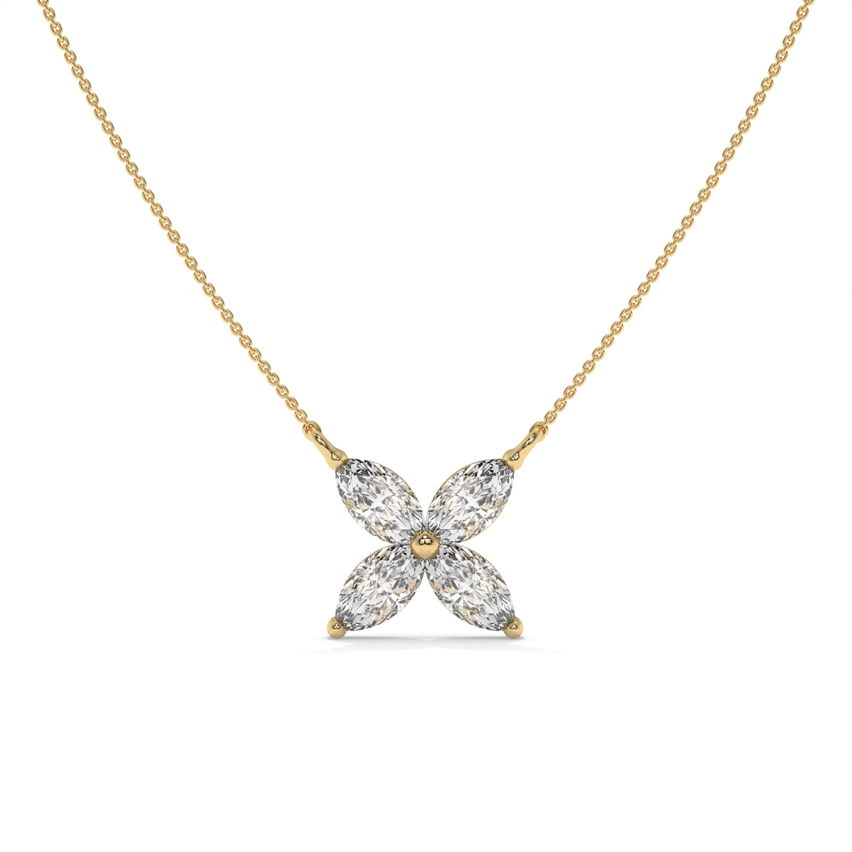 1.00 CT Marquise Diamond Butterfly Pendant Necklace