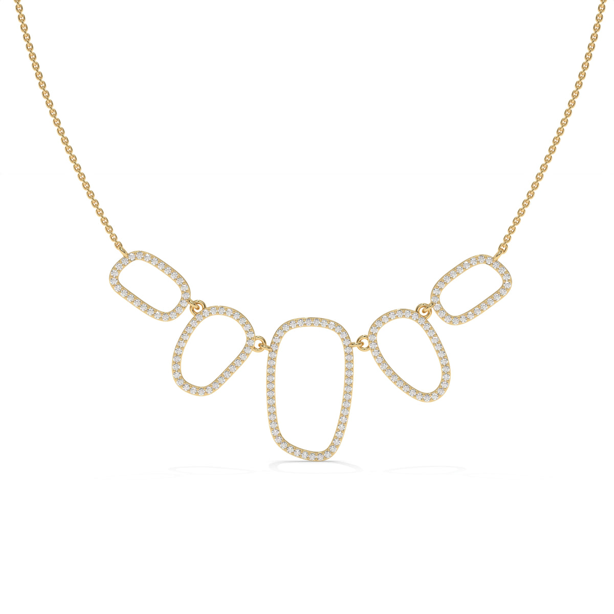 1.57 CT Diamond Multi-Shape Statement Necklace