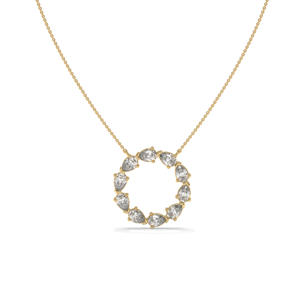 1.00 CT Diamond Open Circle Pendant Necklace