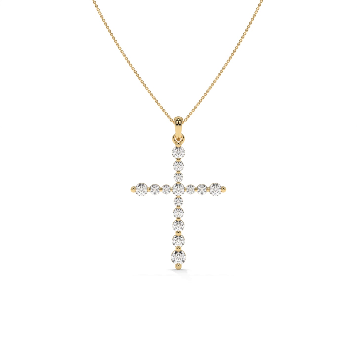 1.00 CTW Diamond Cross Pendant Necklace