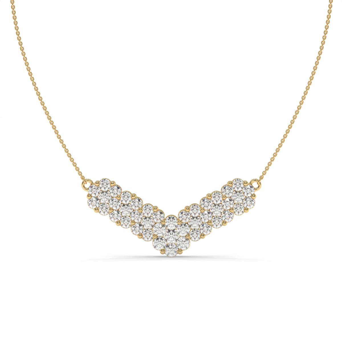 1.52 CT Diamond Chevron Pendant Necklace