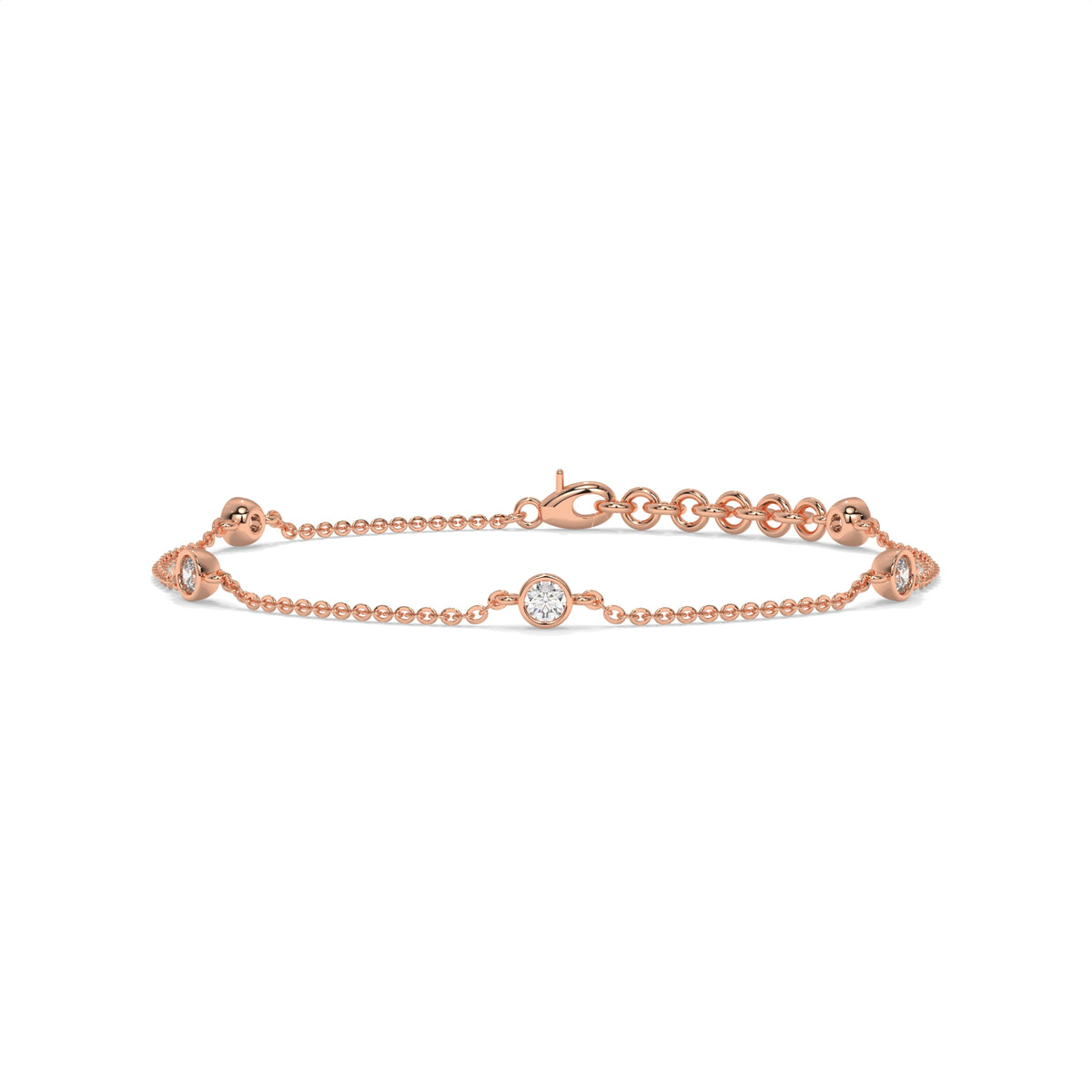 Rose gold bracelet with small diamonds GLAM NYC