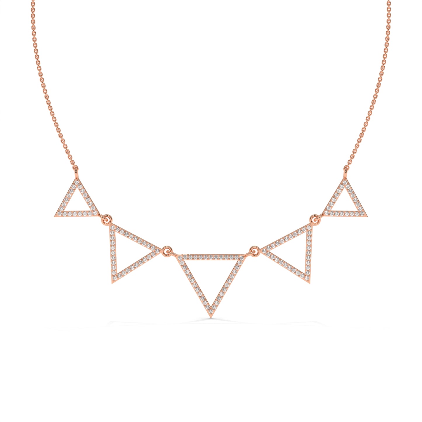 Geometric Diamond Station Necklace – 1.09 CTW