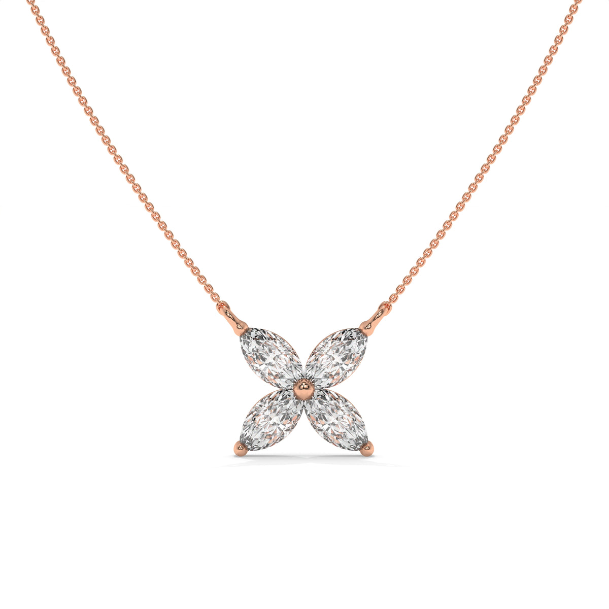 1.00 CT Marquise Diamond Butterfly Pendant Necklace
