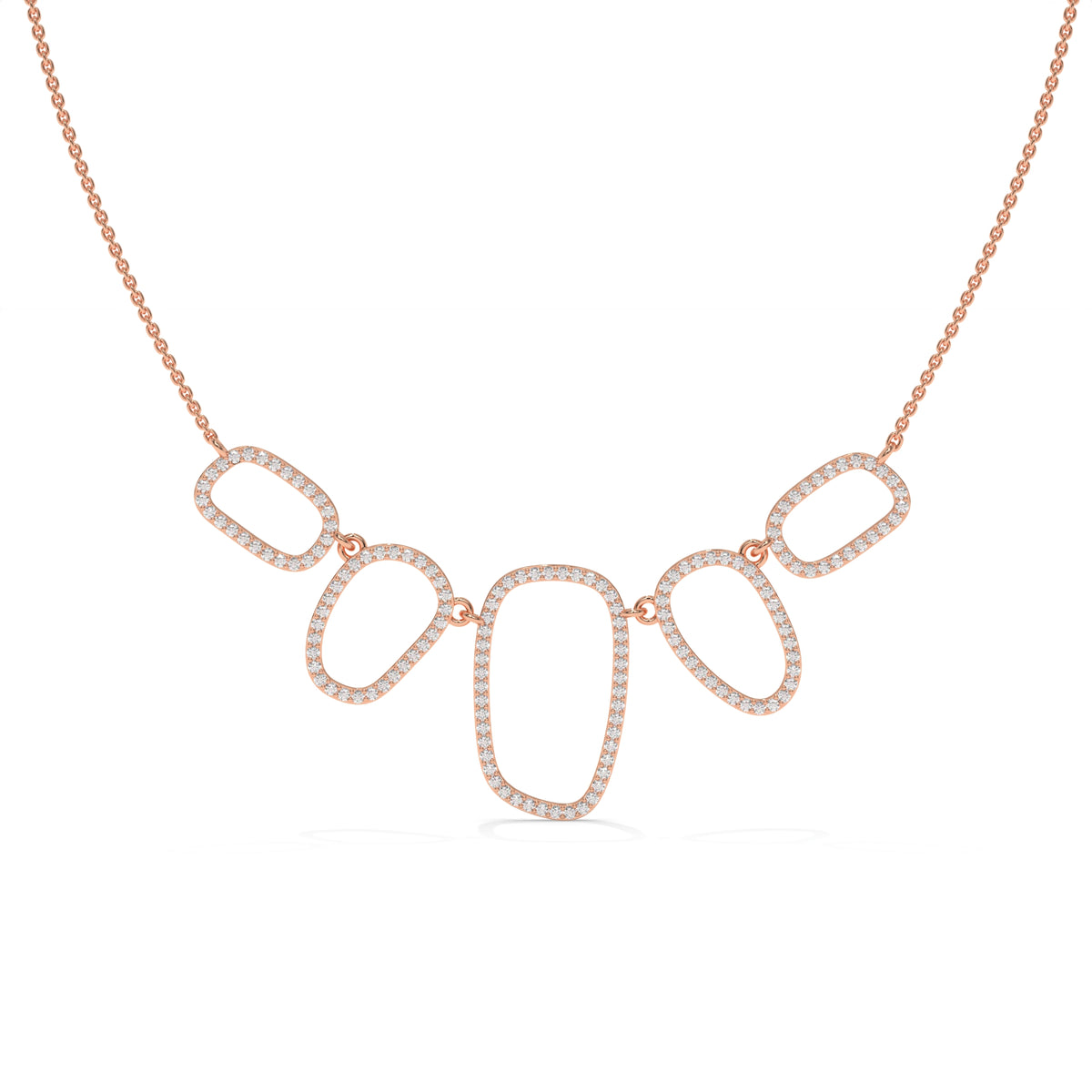 1.57 CT Diamond Multi-Shape Statement Necklace