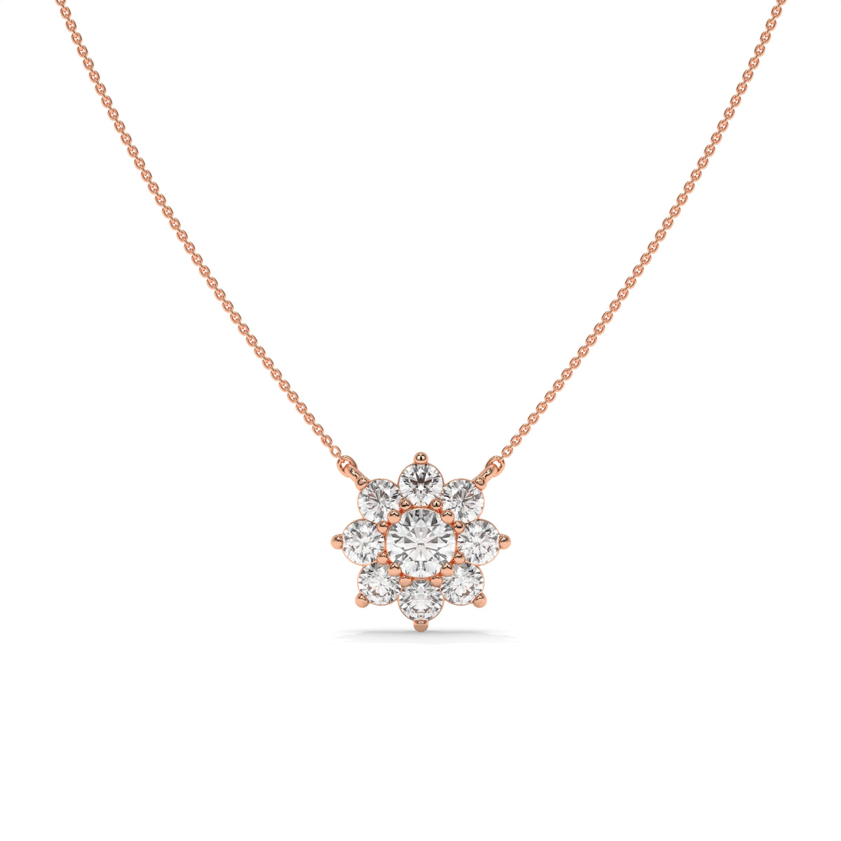 0.93 CT Diamond Starburst Pendant Necklace