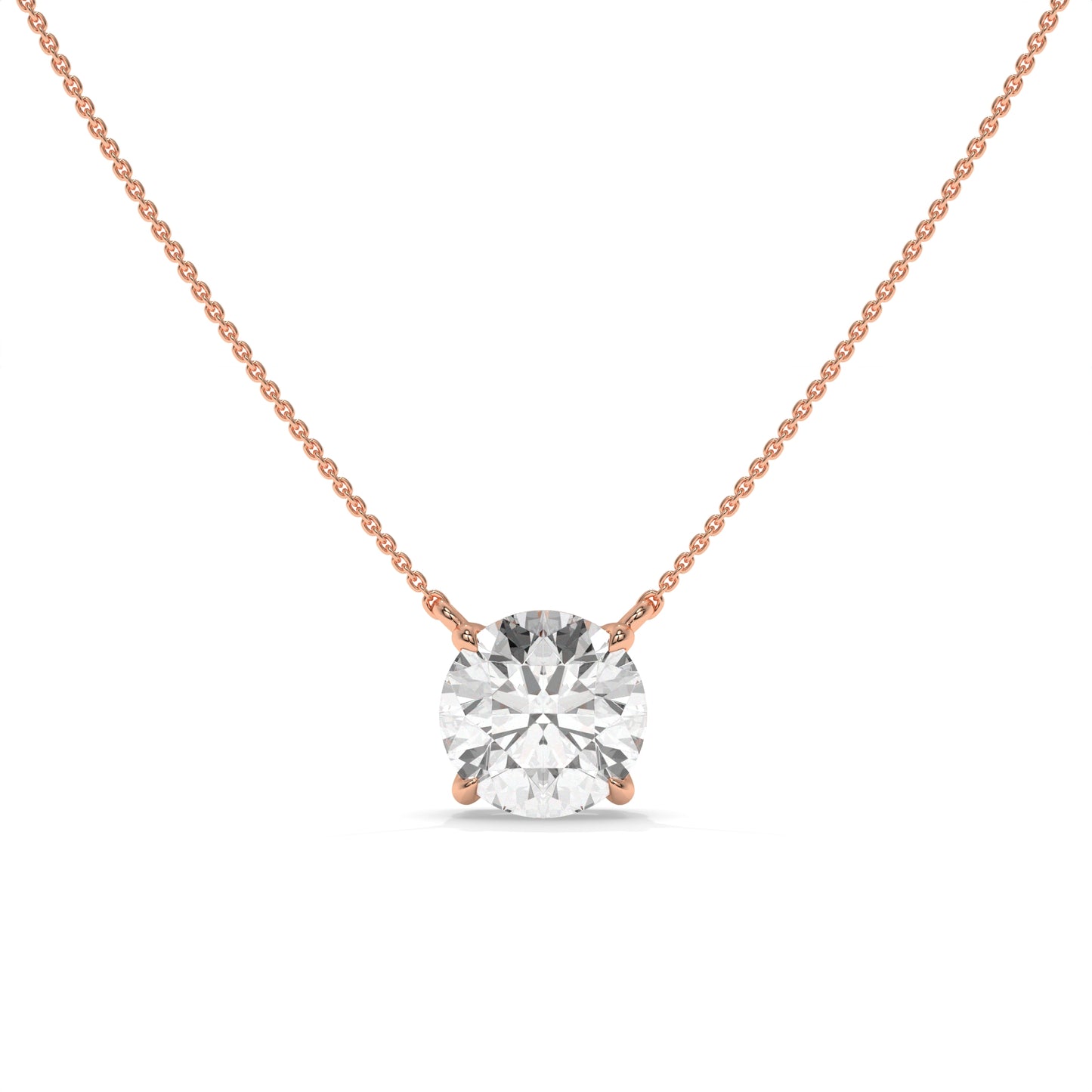 1.50 CT Round Lab-Grown Diamond Solitaire Pendant Necklace