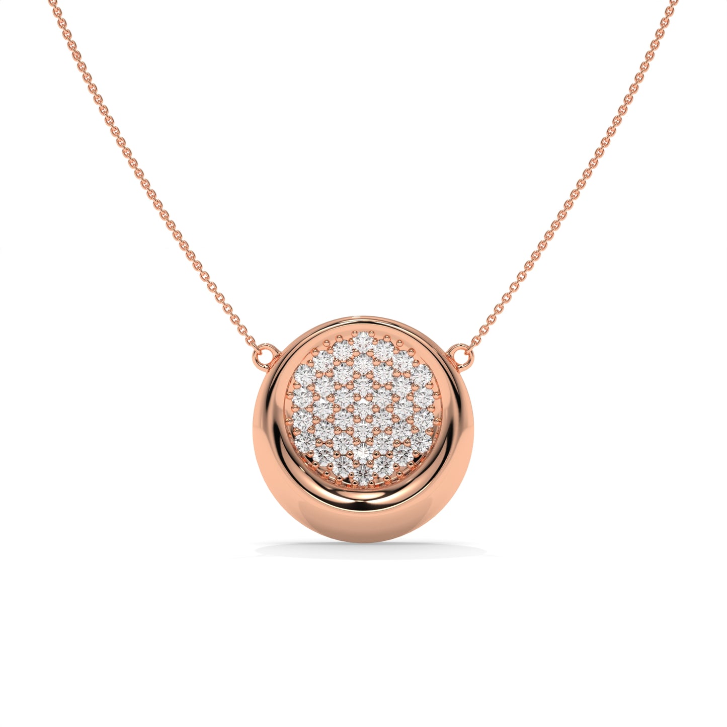 Round Cluster Diamond Pendant Necklace – 0.56 CTW