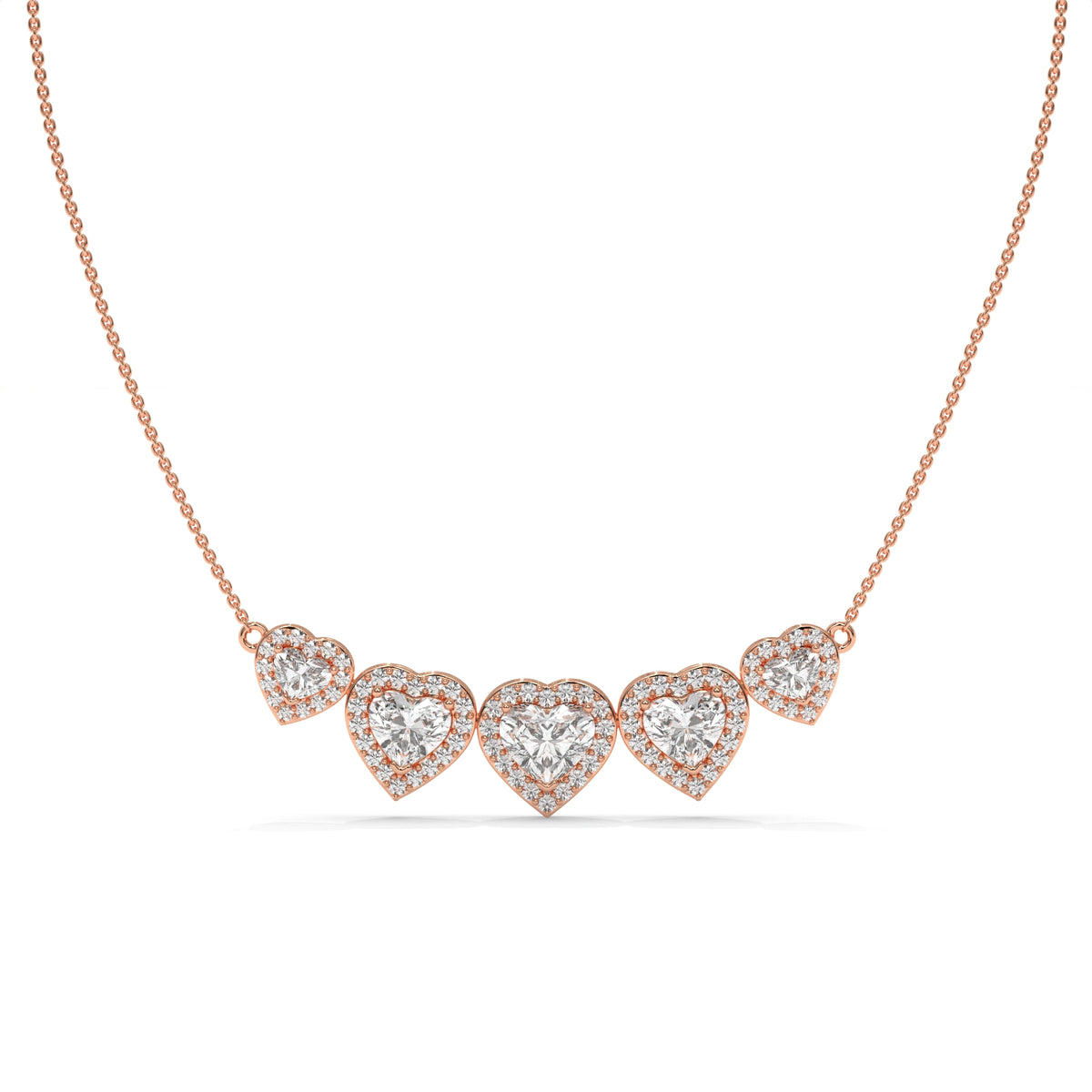 4.40 CTW Multi-Heart Lab-Grown Diamond Necklace
