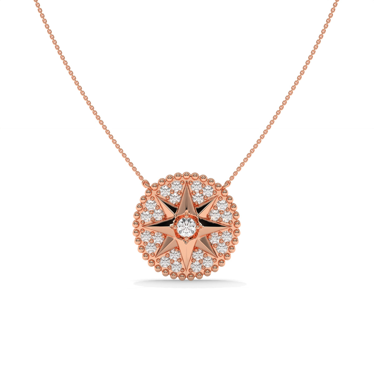 0.62 CT Diamond Star Pendant Necklace