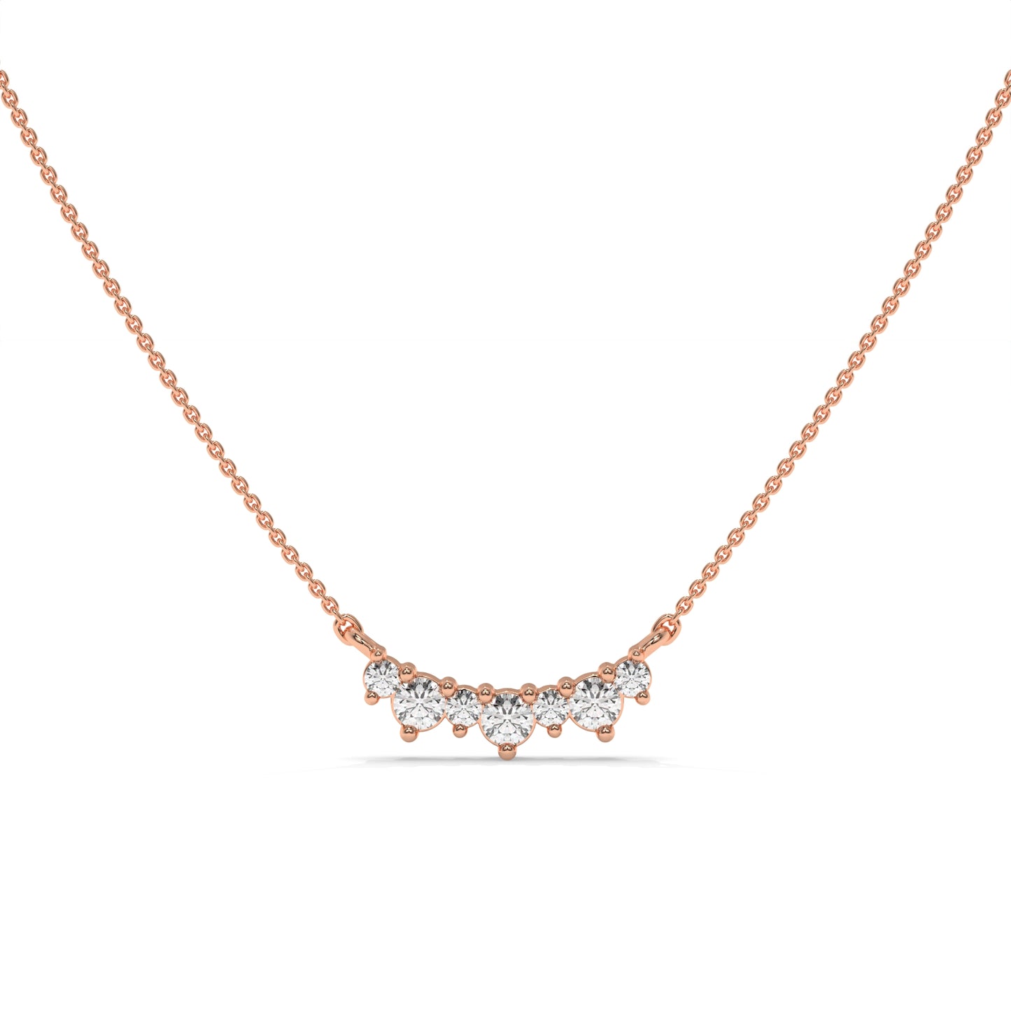 Dainty Diamond Wave Pendant Necklace – 0.17 CTW