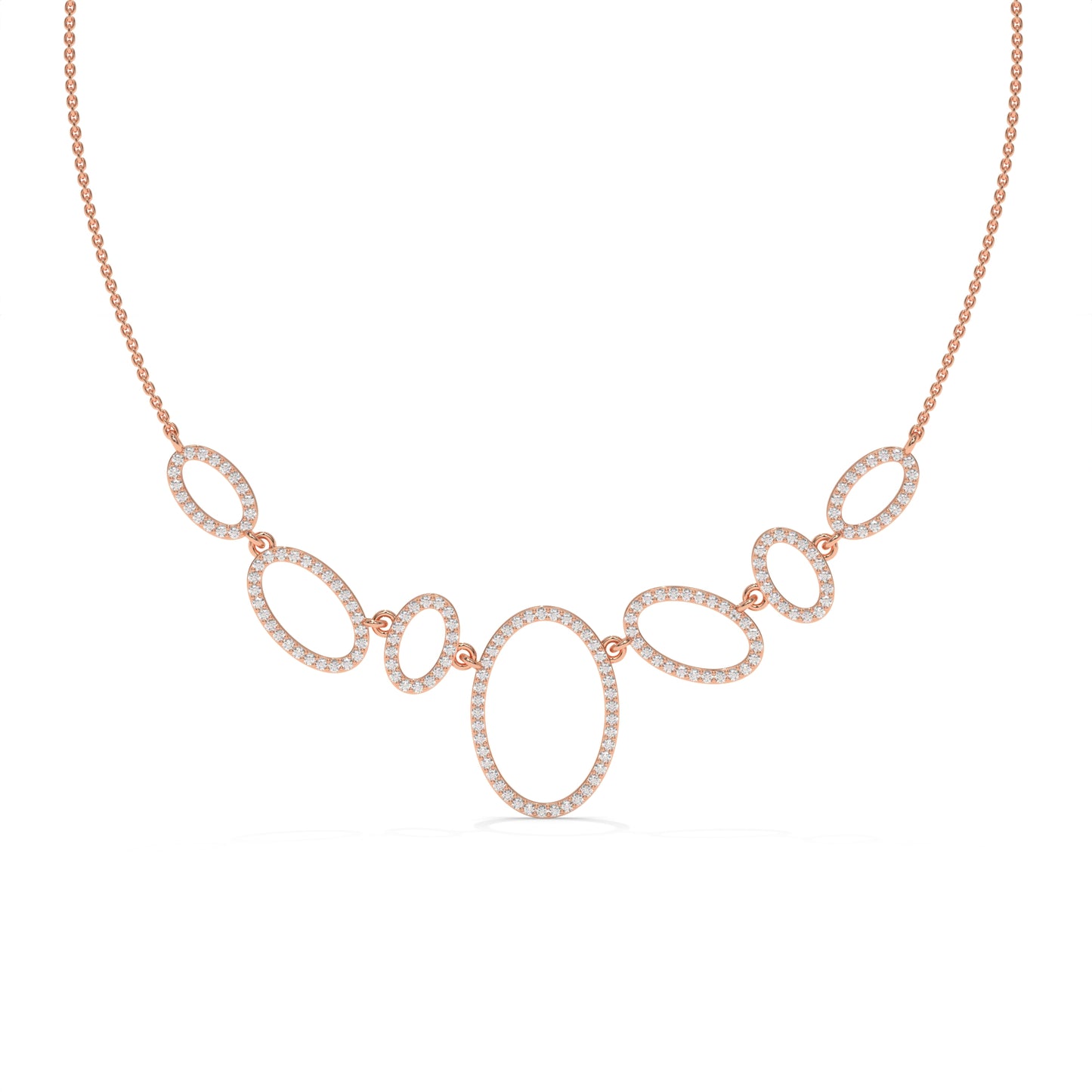 Oval Halo Diamond Statement Necklace – 1.64 CTW