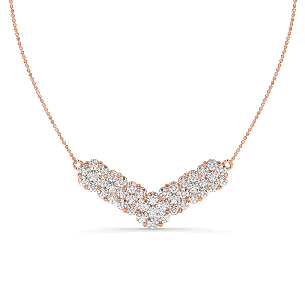 1.52 CT Diamond Chevron Pendant Necklace
