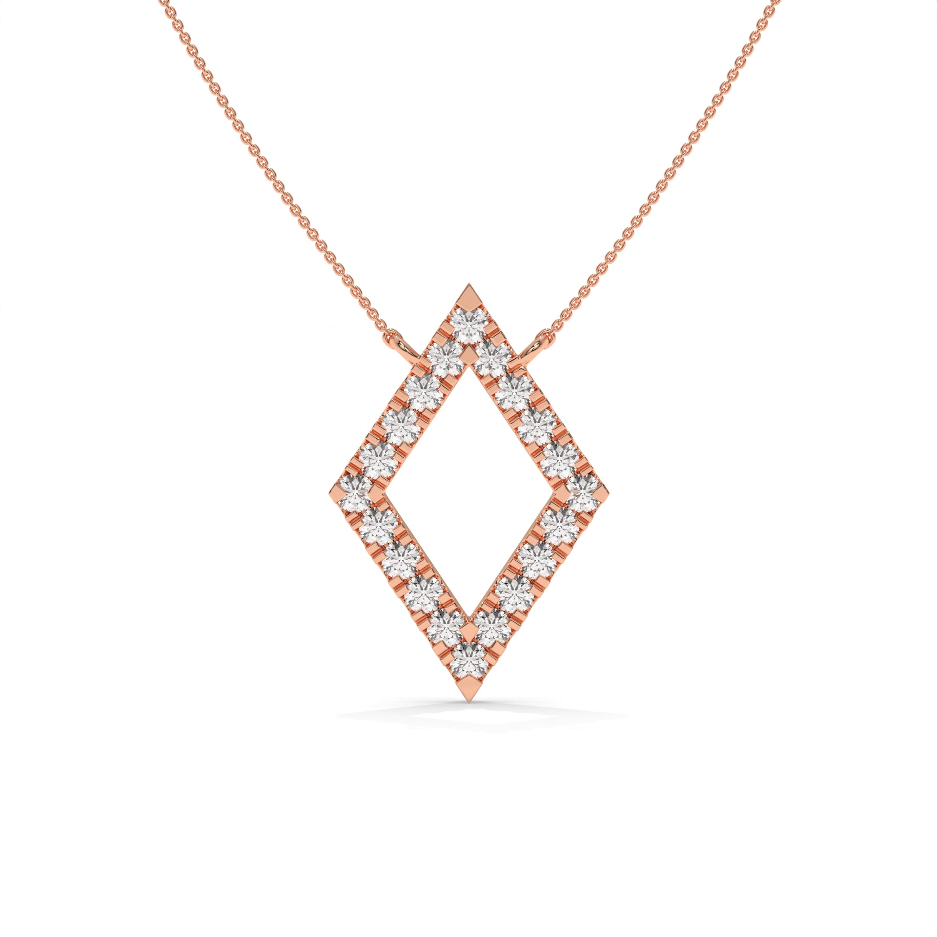 1.16 CT Diamond Open Kite Pendant Necklace