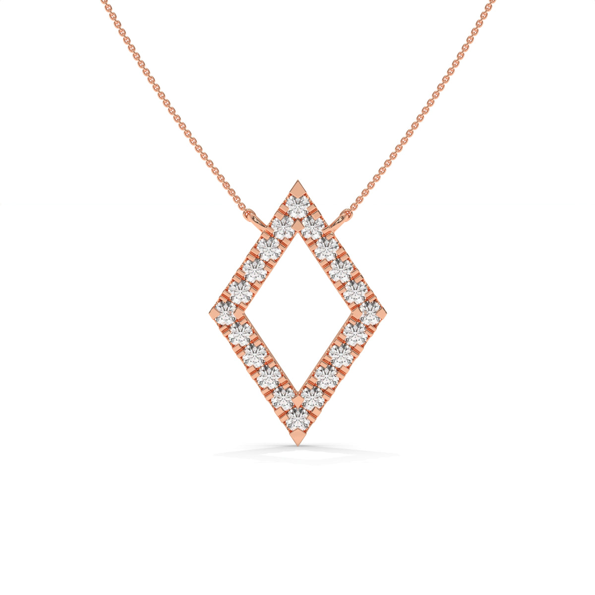 1.16 CT Diamond Open Kite Pendant Necklace