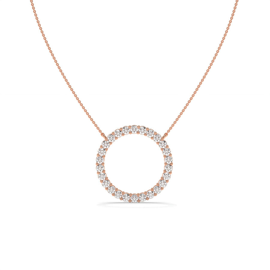 0.93 CTW Pear & Round Halo Diamond Pendant Necklace