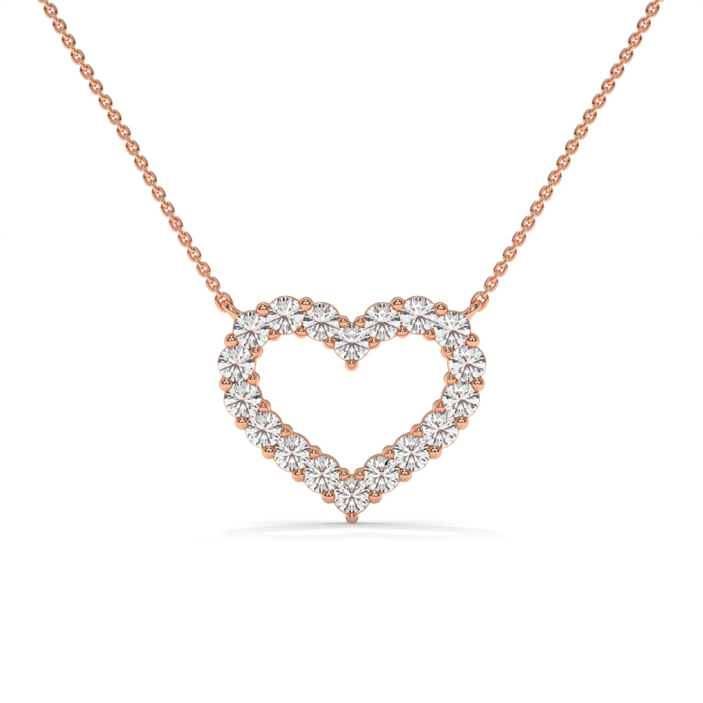 1.03 CTW Open Heart Pendant Necklace