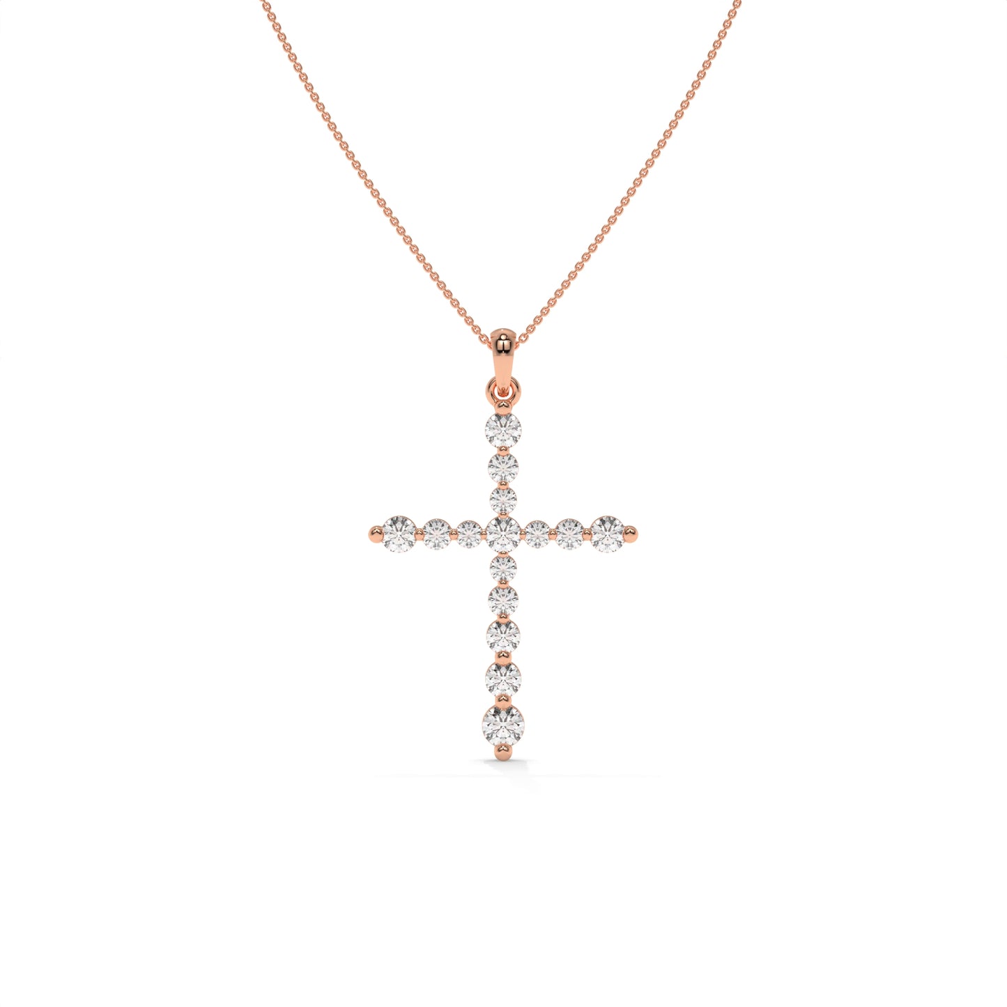 1.00 CTW Diamond Cross Pendant Necklace
