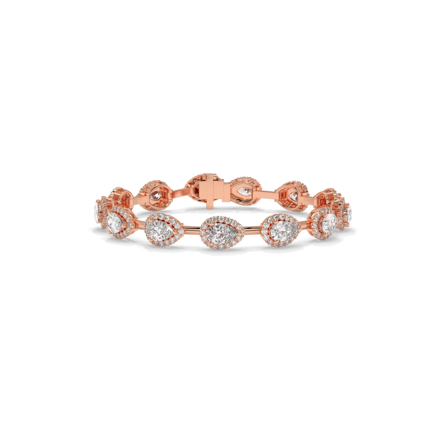 7.93 CTW  Diamond Floral Link Bracelet