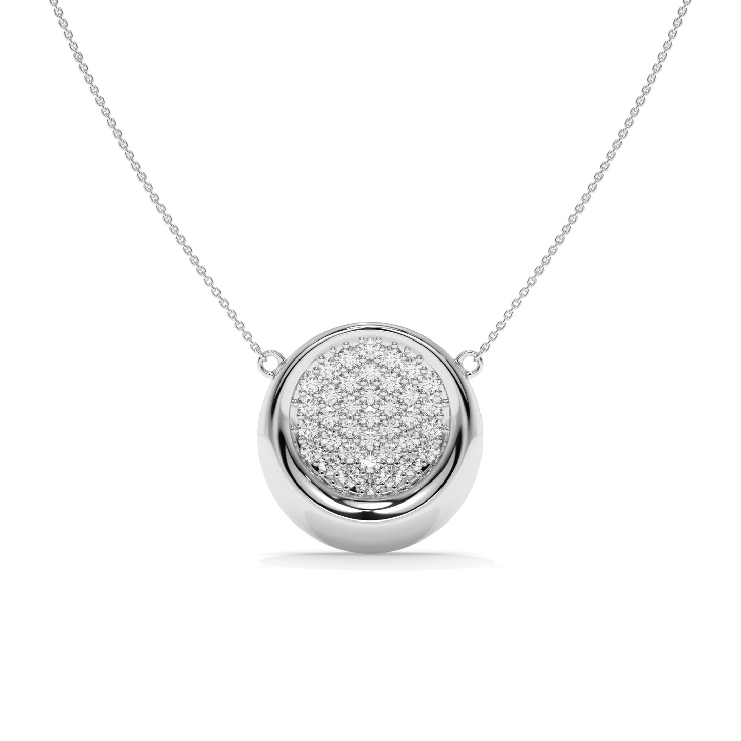 Round Cluster Diamond Pendant Necklace – 0.56 CTW