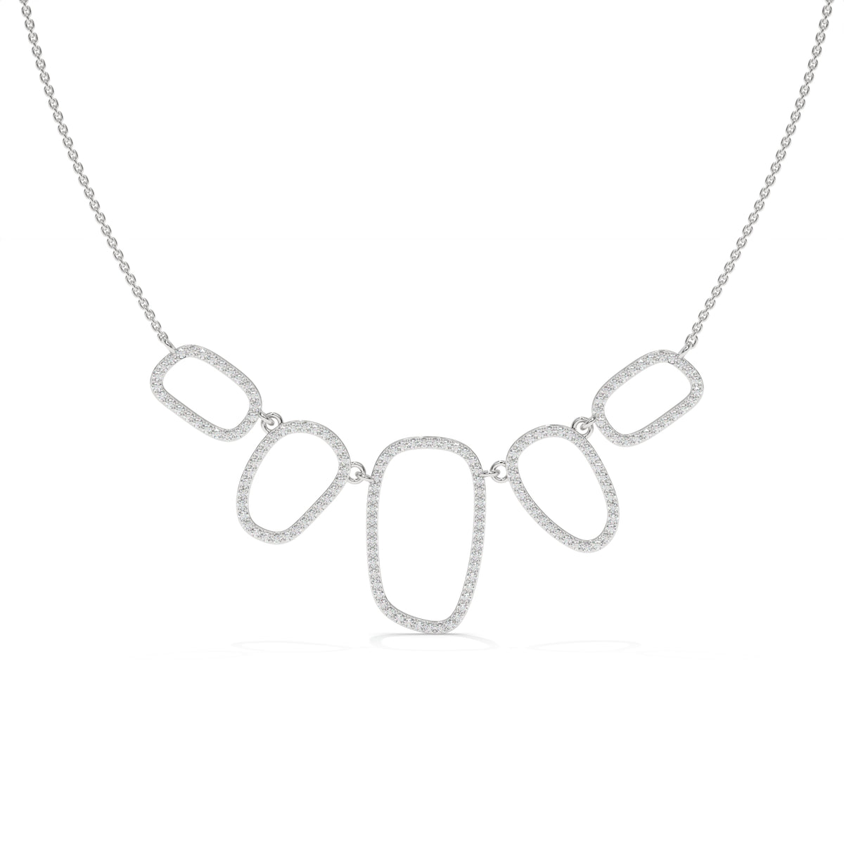 1.57 CT Diamond Multi-Shape Statement Necklace
