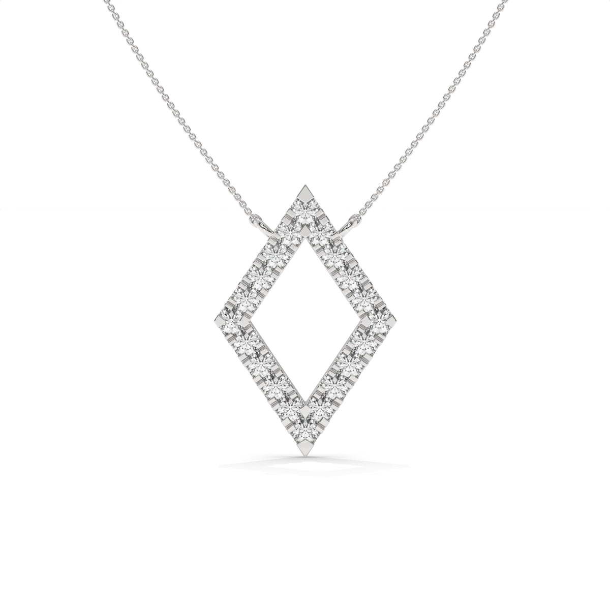 1.16 CT Diamond Open Kite Pendant Necklace