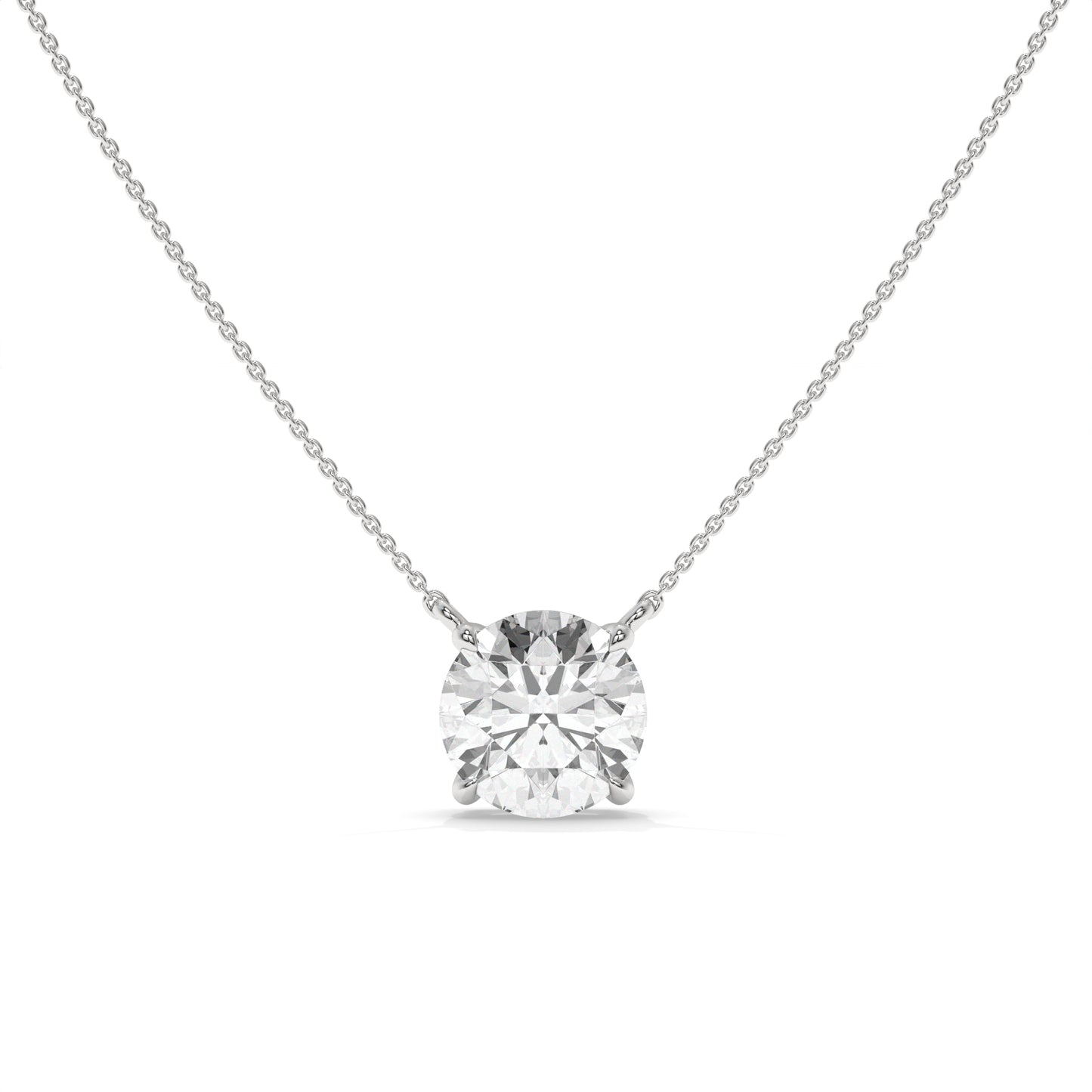 1.50 CT Round Lab-Grown Diamond Solitaire Pendant Necklace