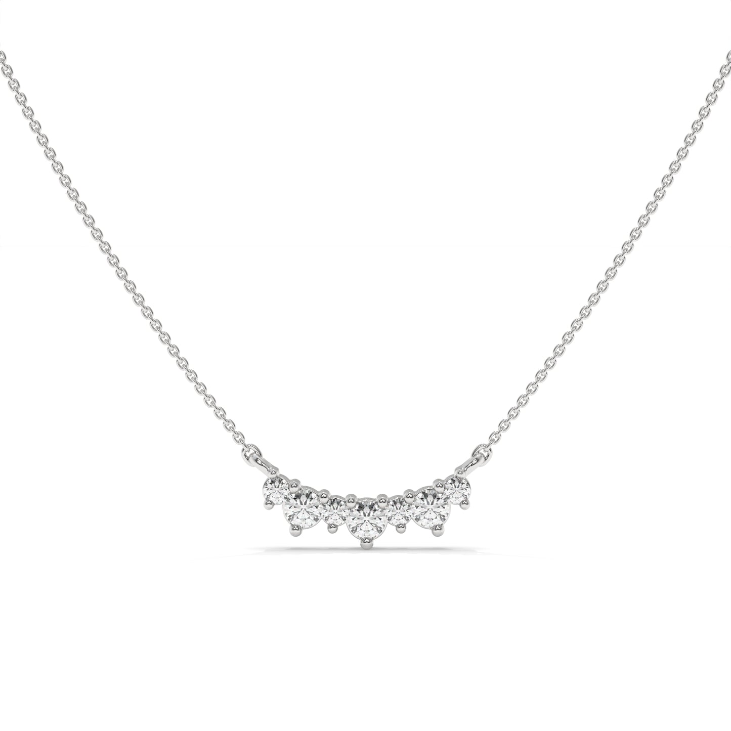 Dainty Diamond Wave Pendant Necklace – 0.17 CTW