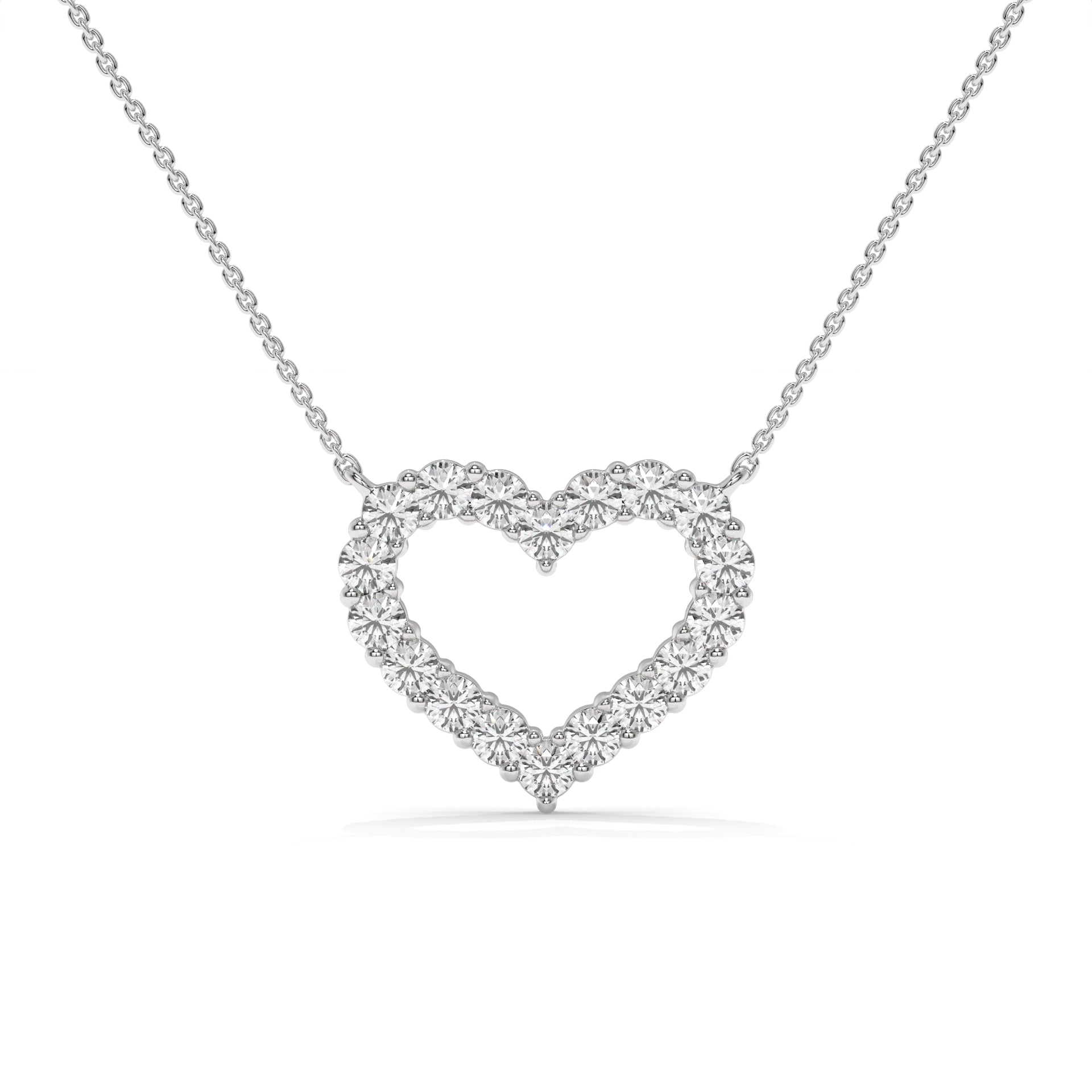 1.03 CTW Open Heart Pendant Necklace