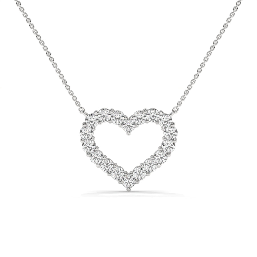 1.03 CTW Open Heart Pendant Necklace