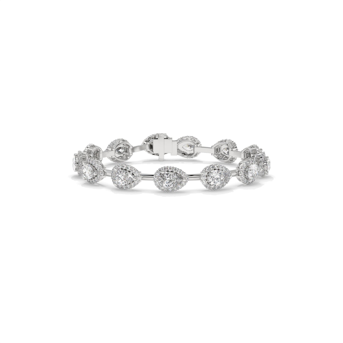 7.93 CTW  Diamond Floral Link Bracelet